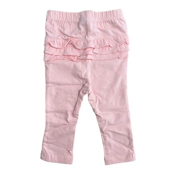 Old Navy Baby Girl Pink Stretch Ruffle-Trim Leggings 6-12 M - Picture 1 of 6